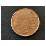1 Ounce .999 Fine Copper Round Buffalo