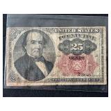 1874 Red Seal 25 Cent Fractional Currency