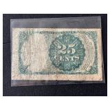 1874 Red Seal 25 Cent Fractional Currency