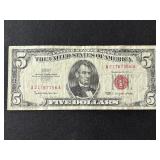 1963 Red Seal $5 Dollar Note