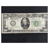 1934 A Green Seal $20 Federal Reserve Note