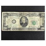 1950 A Green Seal $20 Dollar Federal Reserve Note