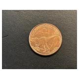 1 Ounce .999 Fine Copper Round Giganotosaurus