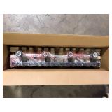 Hampton Bay Regan 29.13 in. 4-Light Espresso Bronze Vanity Light with Clear Glass Shades  Customer Returns See Pictures