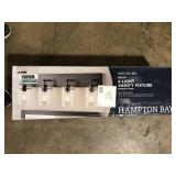 Hampton Bay Regan 29.13 in. 4-Light Espresso Bronze Vanity Light with Clear Glass Shades  Customer Returns See Pictures