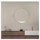 ELLO&ALLO 30 in. W x 30 in. H Round Frameless Beveled Edge Wall Bathroom Vanity Mirror Customer Returns See Pictures