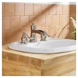 BWE 8 in. Widespread Double Handle Waterfall Bathroom Faucet With Pop-up Drain Assembly in Spot Resist Brushed Nickel  Customer Returns See Pictures