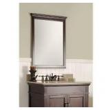 Home Decorators Collection Ashburn 24 in. W x 31 in. H Rectangular Wood Framed Wall Bathroom Vanity Mirror in Mahogany  Customer Returns See Pictures