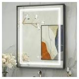 KeonJinn 24 in. W x 30 in. H Rectangular Aluminum Alloy Framed Recessed/Surface Mount Medicine Cabinet with Mirror Dimmable LED Customer Returns See Pictures