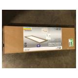 Commercial Electric Augusta 50 in. x 15 in. Black, Washed Gray Frame CCT Selectable LED Flush Mount Ceiling Light 4000 Dimmable Lumens Customer Returns See Pictures