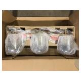 Hampton Bay Pavlen 24 in. 3-Lights Antique Brass Vanity Light with Clear Glass Shades  Customer Returns See Pictures