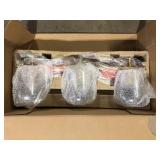 Hampton Bay Pavlen 24 in. 3-Lights Antique Brass Vanity Light with Clear Glass Shades  Customer Returns See Pictures