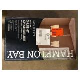 Hampton Bay Helena 19 in 3-Light Brushed Nickel Hanging Chandelier with Frosted Glass Shades for Dining Room   Customer Returns See Pictures