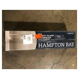 Hampton Bay Myles 3-Light Island Pendant Light Brushed Nickel Finish Clear Glass Shades Customer Returns See Pictures