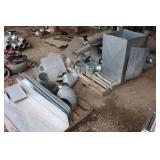 Collection of Industrial Sheet Metal Ductwork Parts and Ventilation Fittings