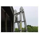 Set of 2 Aluminum Extension Ladders and 1 Wooden Step Ladder