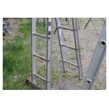 Set of 2 Aluminum Extension Ladders and 1 Wooden Step Ladder