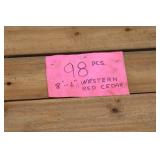 Lot of 98 Western Red Cedar Wood Planks 8
