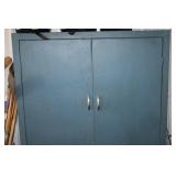 Metal Storage Wardrobe Cabinet with Assorted Coats