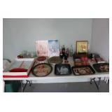 Coca-Cola Collectibles Set: Trays, Posters, Glassware, and Decorative Items