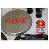Coca-Cola Collectibles Set: Trays, Posters, Glassware, and Decorative Items