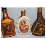 Collection of 7 Vintage Jim Beam Decanters with Various Designs