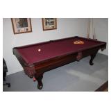 Classic Billiard Table with Cues and Accessories