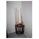 Classic Billiard Table with Cues and Accessories