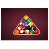 Classic Billiard Table with Cues and Accessories