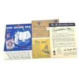 Set of Purple and Floral Costume Jewelry with Necklace, Brooch and Earrings