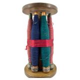 Set of 2 Orange and Yellow Jade Bead Bracelets with Pot Charms