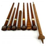 Set of 2 Orange and Yellow Jade Bead Bracelets with Pot Charms