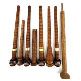 Set of 2 Orange and Yellow Jade Bead Bracelets with Pot Charms