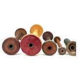 Set of 2 Orange and Yellow Jade Bead Bracelets with Pot Charms