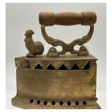 Vintage Red Bead Necklace with Antique Rhinestone Fur Brooch