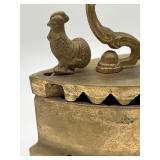 Vintage Red Bead Necklace with Antique Rhinestone Fur Brooch