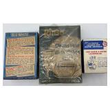 Set of Silver and Metal Necklaces with Pendant Charms, Sterling Earrings and Sterling Silver Ring