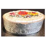 Vintage Italian Micro Mosaic Trinket Pill Box