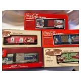 Set of 5 Coca-Cola Branded Holiday Train Freight Cars