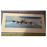 Framed Aviation Artwork Featuring B-17 Bomber