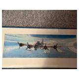 Framed Aviation Artwork Featuring B-17 Bomber