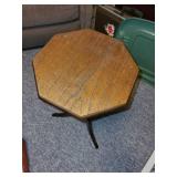 Vintage Octagonal Wood Side Table