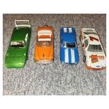 Set of 4 Diecast Model Cars Including Dodge Daytona, Convertible, Camaro, and Hooters Race Car