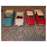 Set of 4 Die-Cast Model Cars: Vintage Americana Design