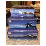 Set of 3 1:72 Scale Die-Cast Model Airplanes: P-39Q, SB2C Helldiver, World Avenger Series
