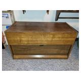 Wooden Rolling Storage Chest with Removable Lid