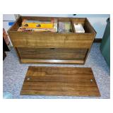Wooden Rolling Storage Chest with Removable Lid