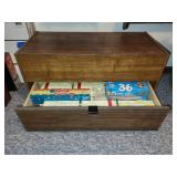 Wooden Rolling Storage Chest with Removable Lid