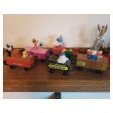 Collection of Looney Tunes Character Figures and Train Set