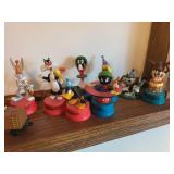 Collection of Looney Tunes Character Figures and Train Set